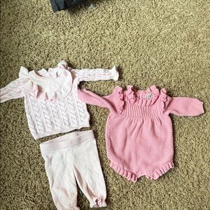 Janie and Jack Pink newborn set